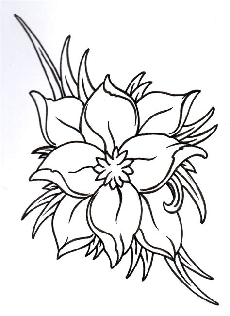 Outline Images Of Flowers