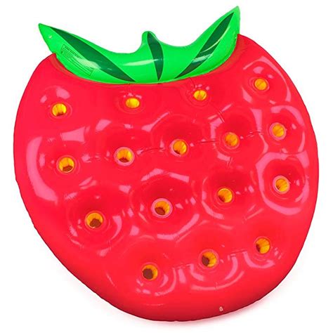 5 foot jumbo juicy strawberry swimming pool float inflatable water raft by sol coastal review