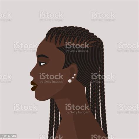 gadis kulit hitam dengan gaya rambut kepang afrika ilustrasi stok unduh gambar sekarang