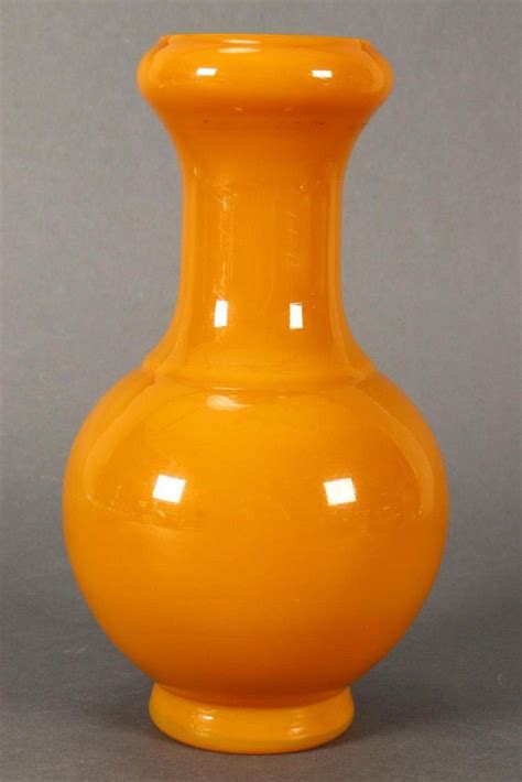 Yellow Peking Glass Garlic Vase From Mcleod Collection Zother Oriental