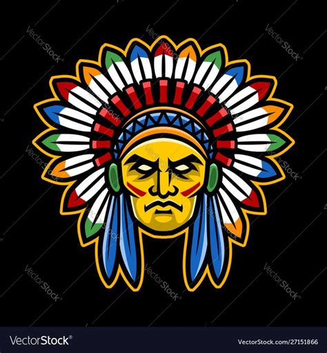 Colorful American Indian Chief Head Perfect For Sport Download A Free