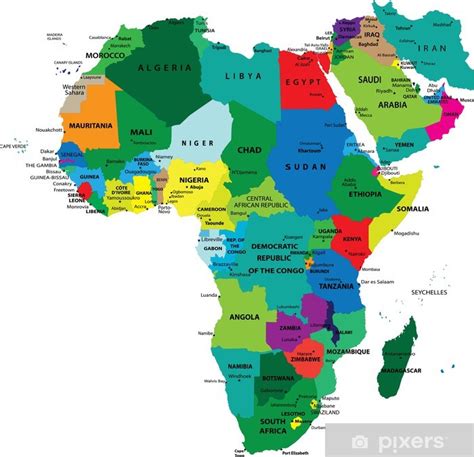 Poster Political Map Of Africa Pixersus