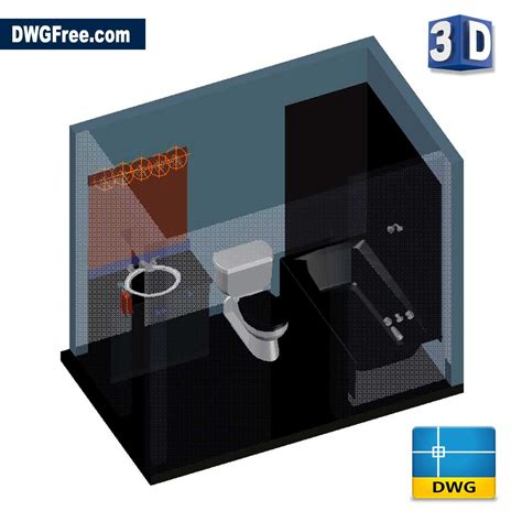 Isometric drawings is pictorial representation of 3d models. 3D Bathroom DWG Free  Drawing 2020  - in AutoCAD Blocks.