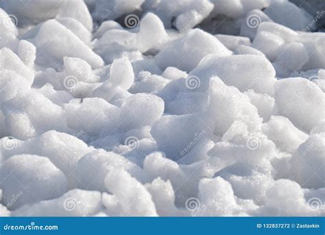 Lumps Of Snow And Ice Frazil On The Surface Of The Freezing Rive