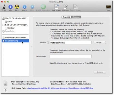 Apple Os X Lion How To Create Bootable Disk Image