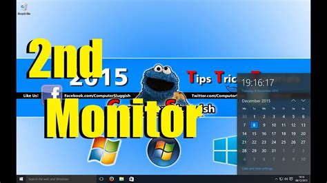 Windows10 How To Put Taskbar Clock On Second Monitor Youtube