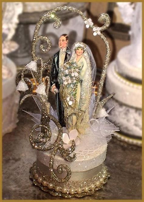 Art Deco Vintage Wedding Cake Topper Vintage Cake Toppers Wedding Cakes Vintage