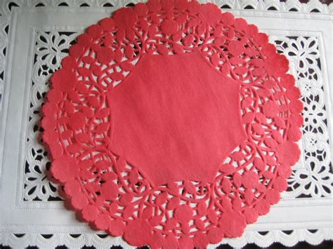 10 Pcs 8 Inch Round Red Paper Lace Doilies Craft Cards Etsy