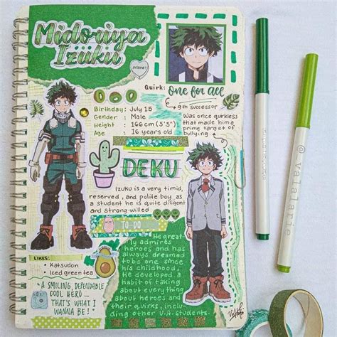 Midoriya Izuku Bullet Journal Themes Anime Book Journal Themes