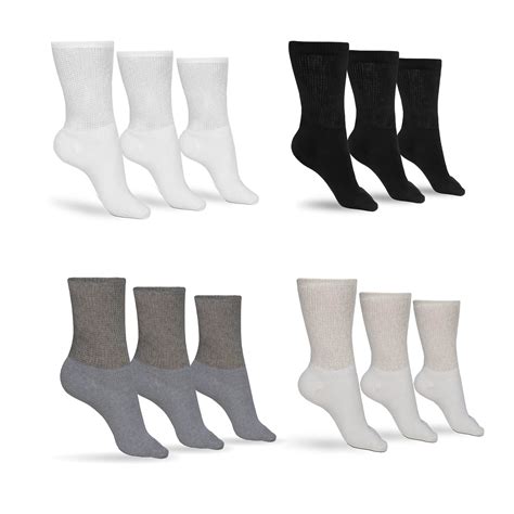 Womens Cotton Diabetic Crew Socks Assorted Diabetic Sock Club