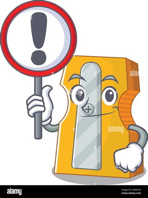 Cool And Funny Pencil Sharpener Raised Up A Sign Stock Vector Image