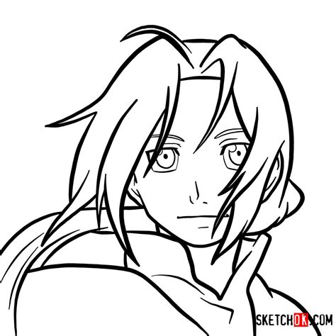 How To Draw Edward Elrics Face Fullmetal Alchemist Sketchok Easy