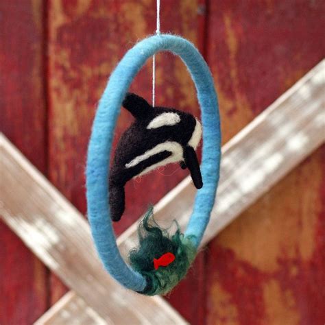 Orca Whale Mobile Made To Order Needle Felted Nursery Etsy Orca