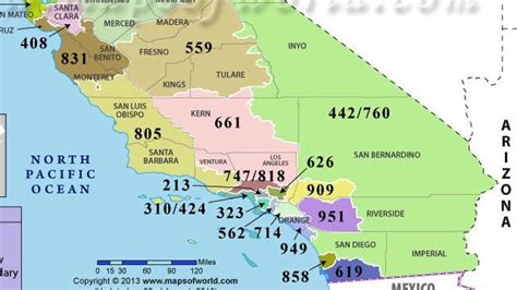 Map Of California Area Codes World Map