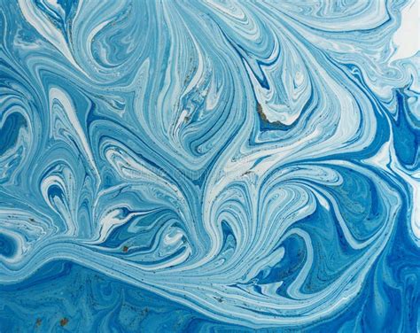 Marbled Blue And Golden Abstract Background Liquid Marble Pattern