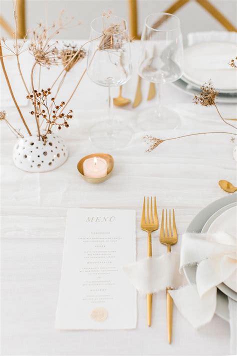 Neutral And Gold Winter Wedding Inspiration Featuring Dried Floral