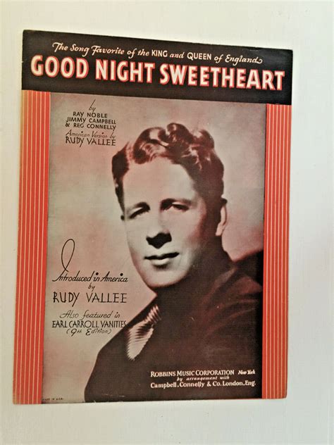 Vintage Sheet Music 1931 Good Night Sweetheart Rudy Vallee Ukulele Piano Vocal Ebay