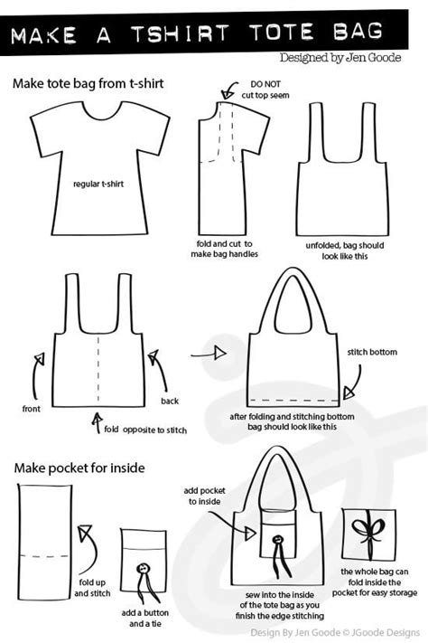 Easy Sew T Shirt Tote Bag 100 Directions
