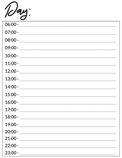 Printable Daily Planner With Time Slots