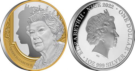 1 Dollar Tribute To Queen Elizabeth Ii 1 Oz Silver Coin 1 Niue 2022