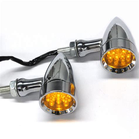 4X Motorcycle LED Turn Signals Lights Amber For Yamaha V Star 250 650