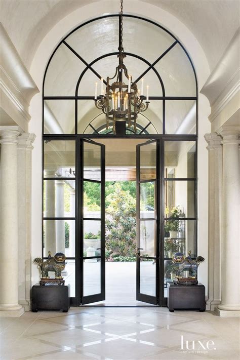 Traditional Cream Entry Hall With Barrel Vaulted Ceiling Dallas