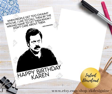 Printable Parks And Rec Card Birthday Card I Like To Call Them Etsy