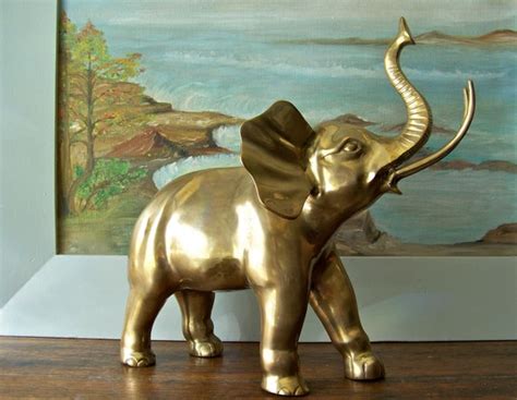 Vintage Brass Elephant Statue Huge By Cynthiasattic On Etsy