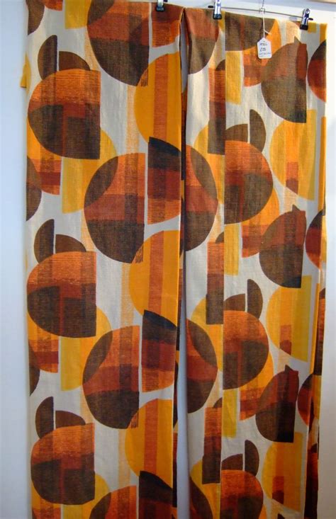 Fabulous 1970s Shower Curtain Window Curtains Rod Pocket