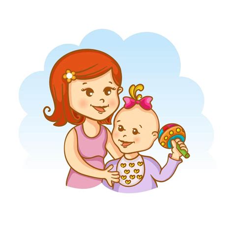 Free vector "Mother and child vector illustration"