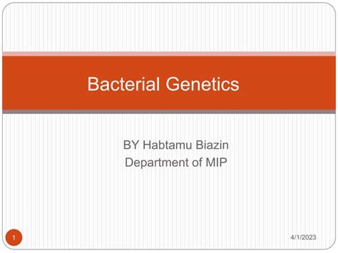 Bacterial Genetics Presentation Ppt