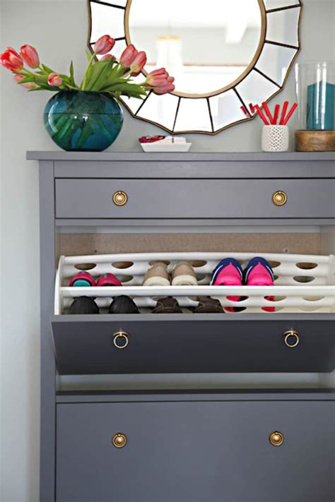 No Entryway No Problem Solutions For Small Spaces Ikea Hemnes Shoe