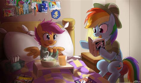 Dashie Reading To A Sick Scootaloo My Little Pony Friendship Is