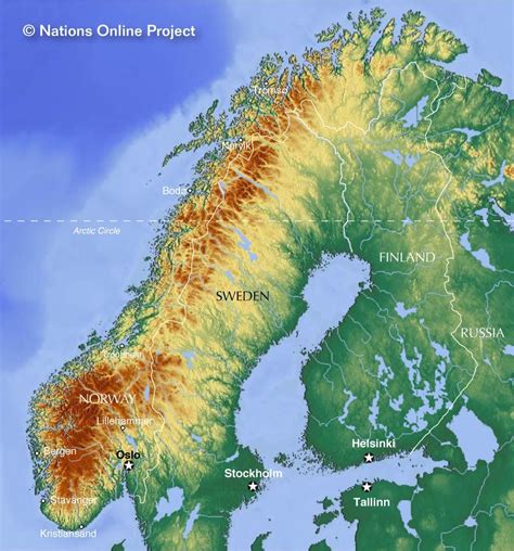Topography Of Norway Norway Norway Map Norway Location