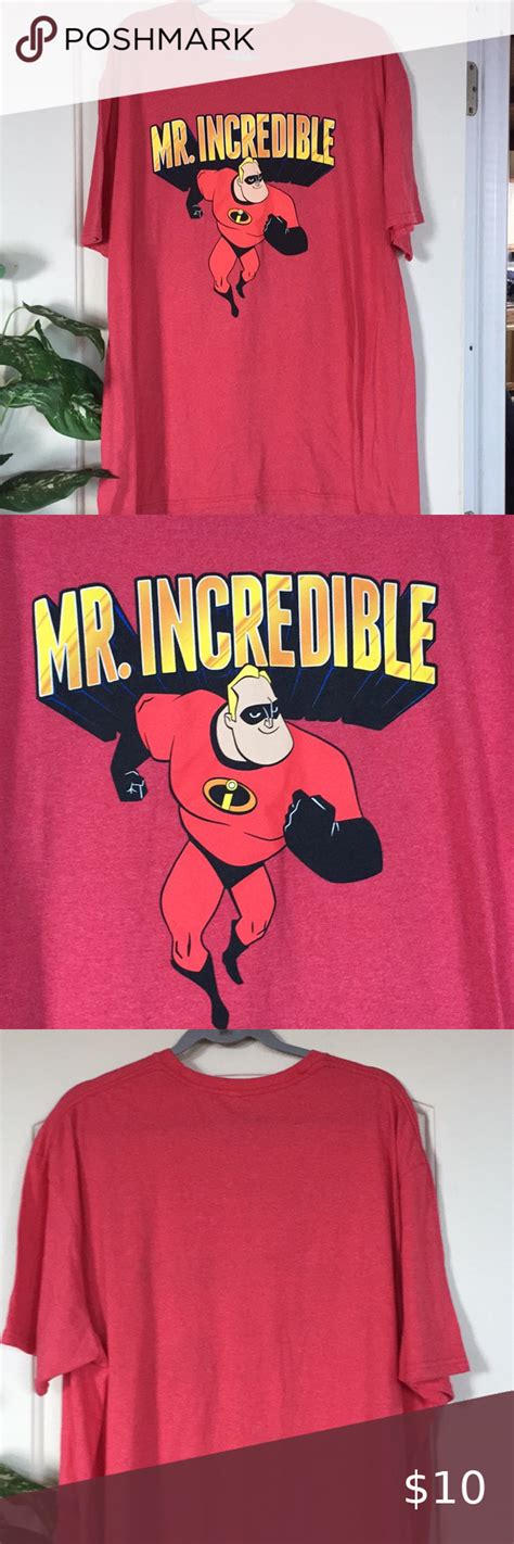 Disney Mr Incredible T Shirt Mens 2xl Red The Incredibles Mens