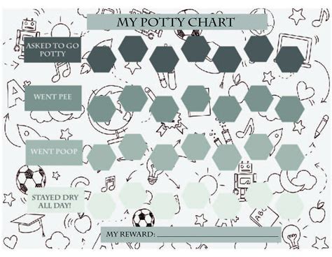 Printable Potty Chart Kids Potty Training Chart Black And Etsy Canada