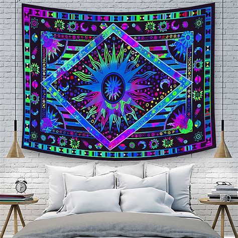 Celestial Moon Sacred Geometry Tapestry Wall Hanging3d Print Etsy