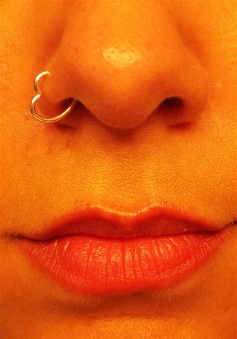 Set Of Two Heart Fake Nose Ring Tragus Ring Sterling Silver No Piercing Needed Heart Nose