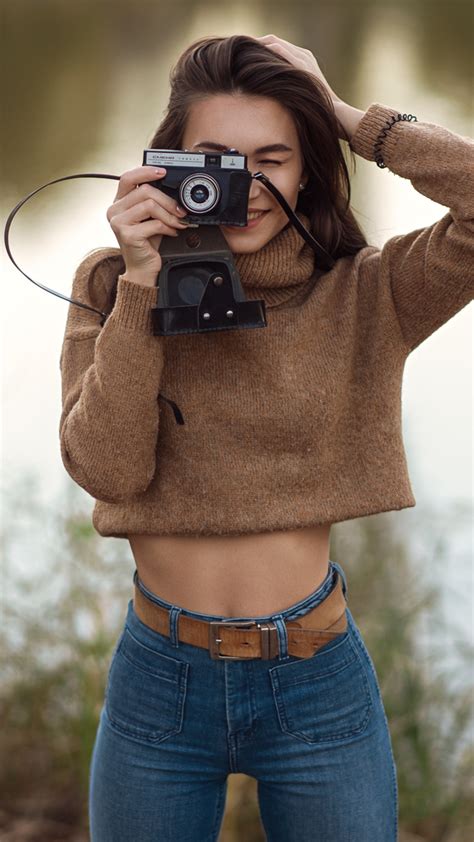 1080x1920 Cute Girl With Camera Smiling Iphone 76s6 Plus