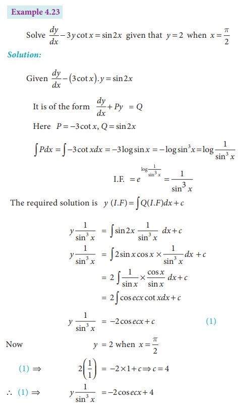 Linear Differential Equations Of First Order Example Solved Problems