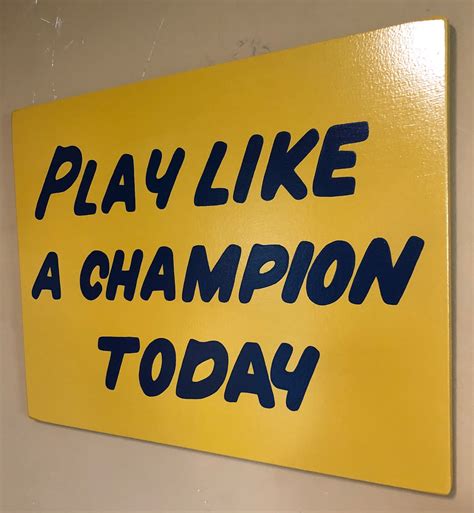 Play Like A Champion Today Wood Sign Replica Officially Etsy