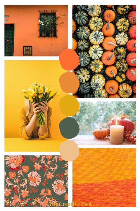 Fall Mood Board Inspiration Esquemas De Color Naranja Paletas De