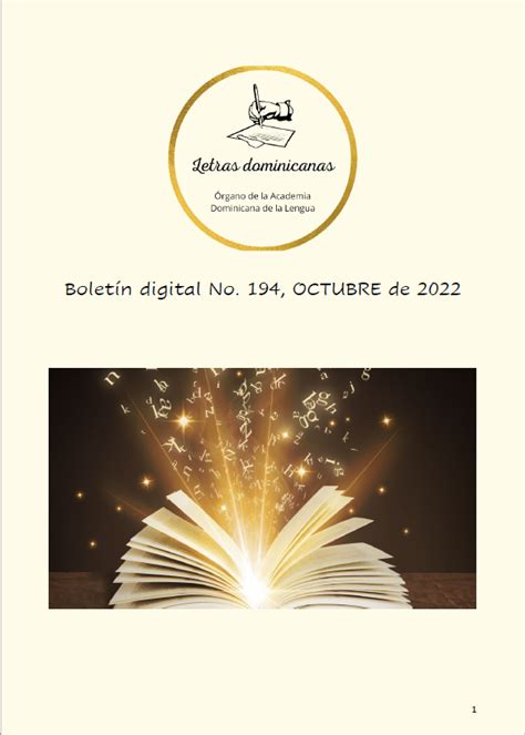 boletín digital de la academia dominicana de la lengua núm 194 octubre de 2022 academia