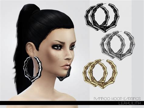Bamboo Hoop Earrings By Leah Lillith At Tsr Sims 4 Updates