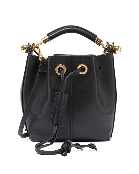 Chloé Gala Small Leather Bucket Bag In Black Lyst