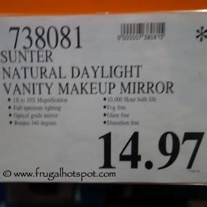 Sunter natural daylight vanity makeup mirror 8x magnification lighted. Costco Clearance: Sunter Natural Daylight Lighted Vanity ...