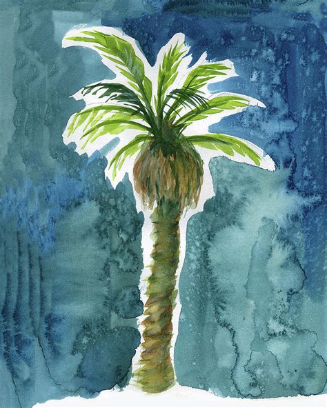 Palm Tree Blue Painting By Blenda Studio Fine Art America