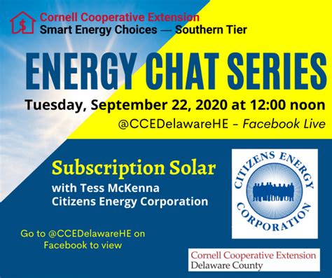 Energy Chat Subscription Solar With Citizens Energy Cce Delaware