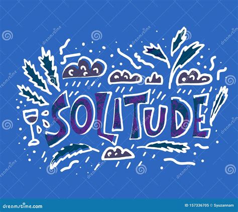 Solitude Hand Drawn Text Vector Word Concept Stock Illustration