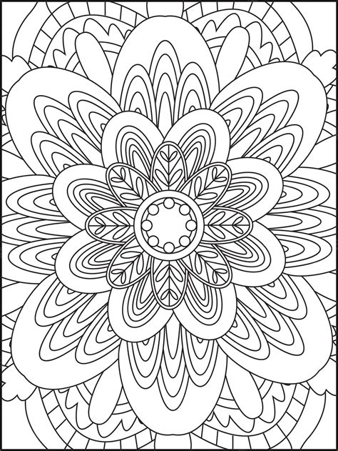 Página Para Colorear Para Adultos Mandala De Flores Para Colorear
